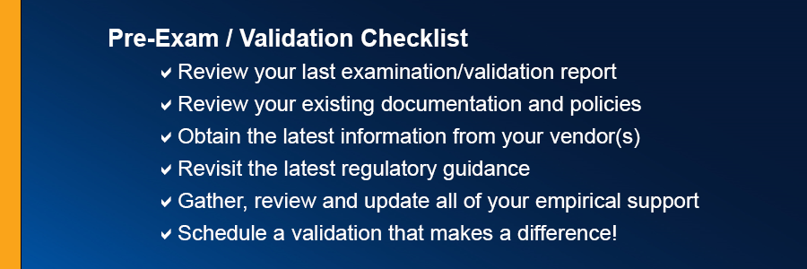 Pre- Exam Validation Checklist